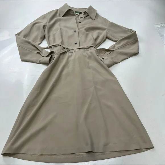 j crew beige dress Tie-waist Shirt-dress In Lightweight Chino For Women